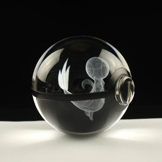Pokemon 3D Crystal Ball Pokeball Snivy Night Light 8cm XL Size - NEXTLEVELUK