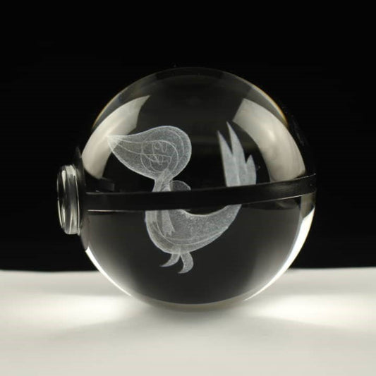 Pokemon 3D Crystal Ball Pokeball Snivy Night Light 8cm XL Size - NEXTLEVELUK