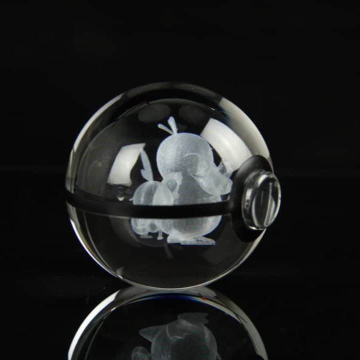 Pokemon 3D Crystal Ball Pokeball Sobble & Psyduck Night Light 8cm XL Size - NEXTLEVELUK