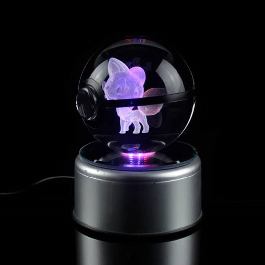 Pokemon 3D Crystal Ball Pokeball Sprigatito Night Light 8cm XL Size - NEXTLEVELUK