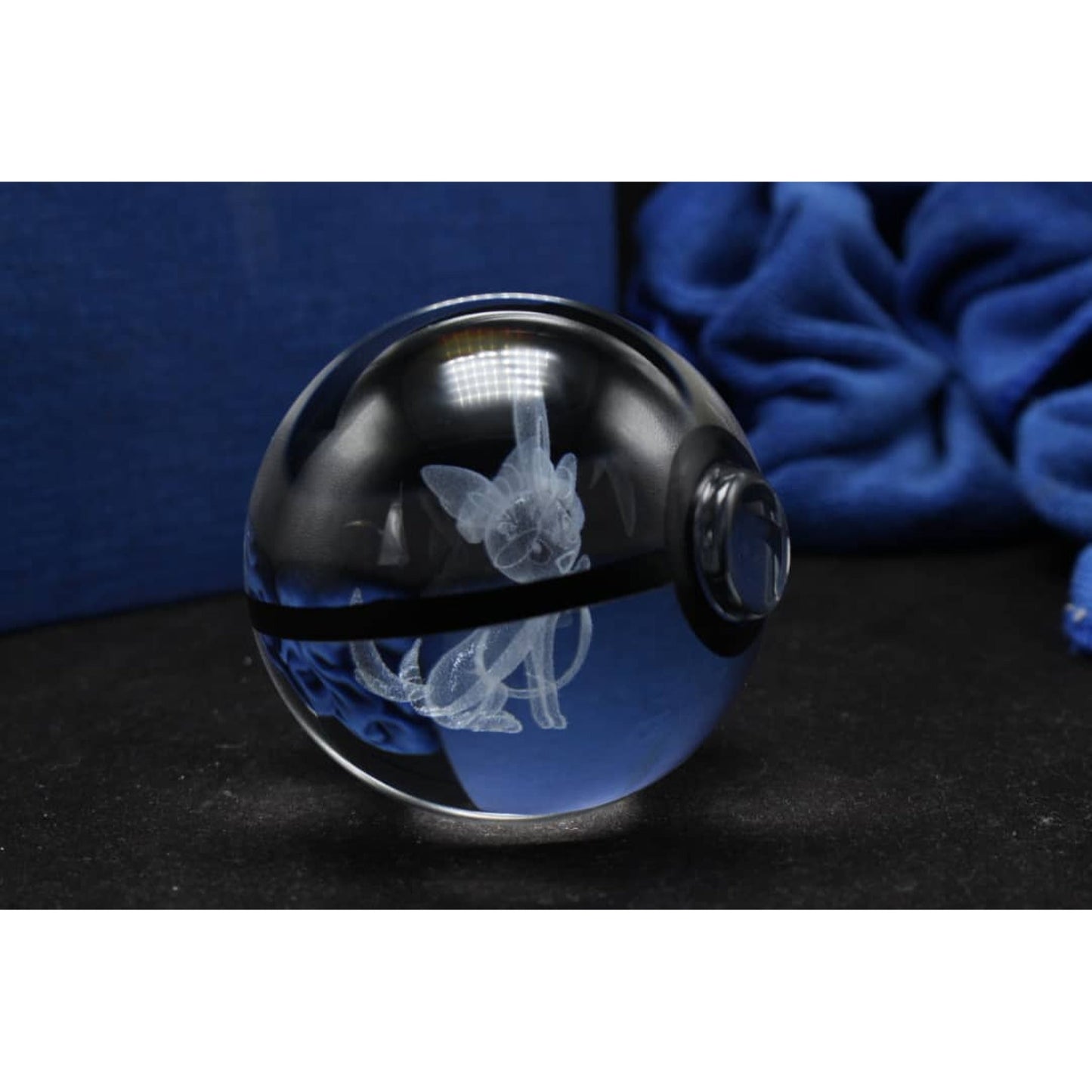 Pokemon 3D Crystal Ball Pokeball Sylveon Night Light 8cm XL Size - NEXTLEVELUK