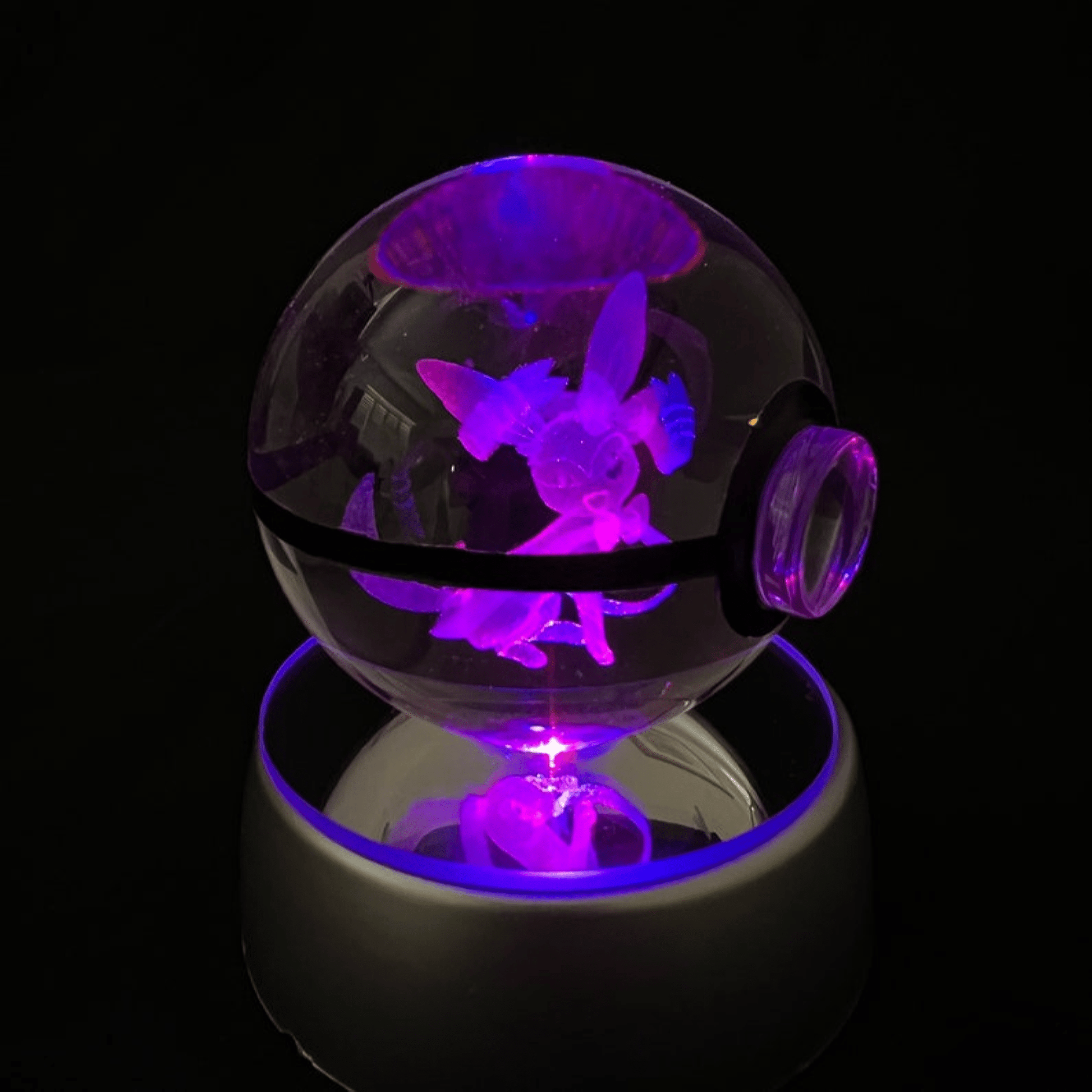 Pokemon 3D Crystal Ball Pokeball Sylveon Night Light 8cm XL Size - NEXTLEVELUK