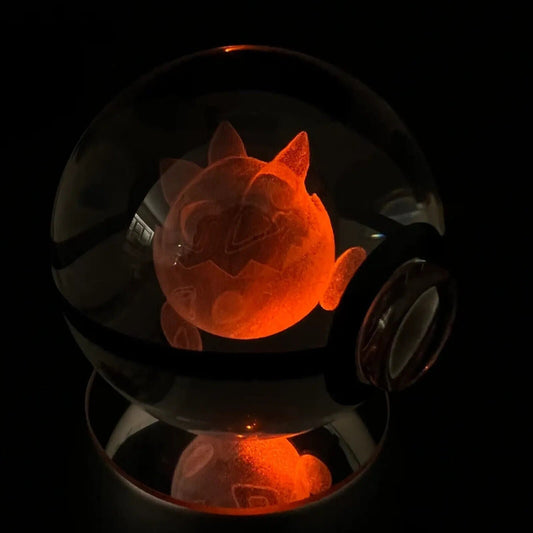 Pokemon 3D Crystal Ball Pokeball Togepi Night Light 8cm XL Size - NEXTLEVELUK