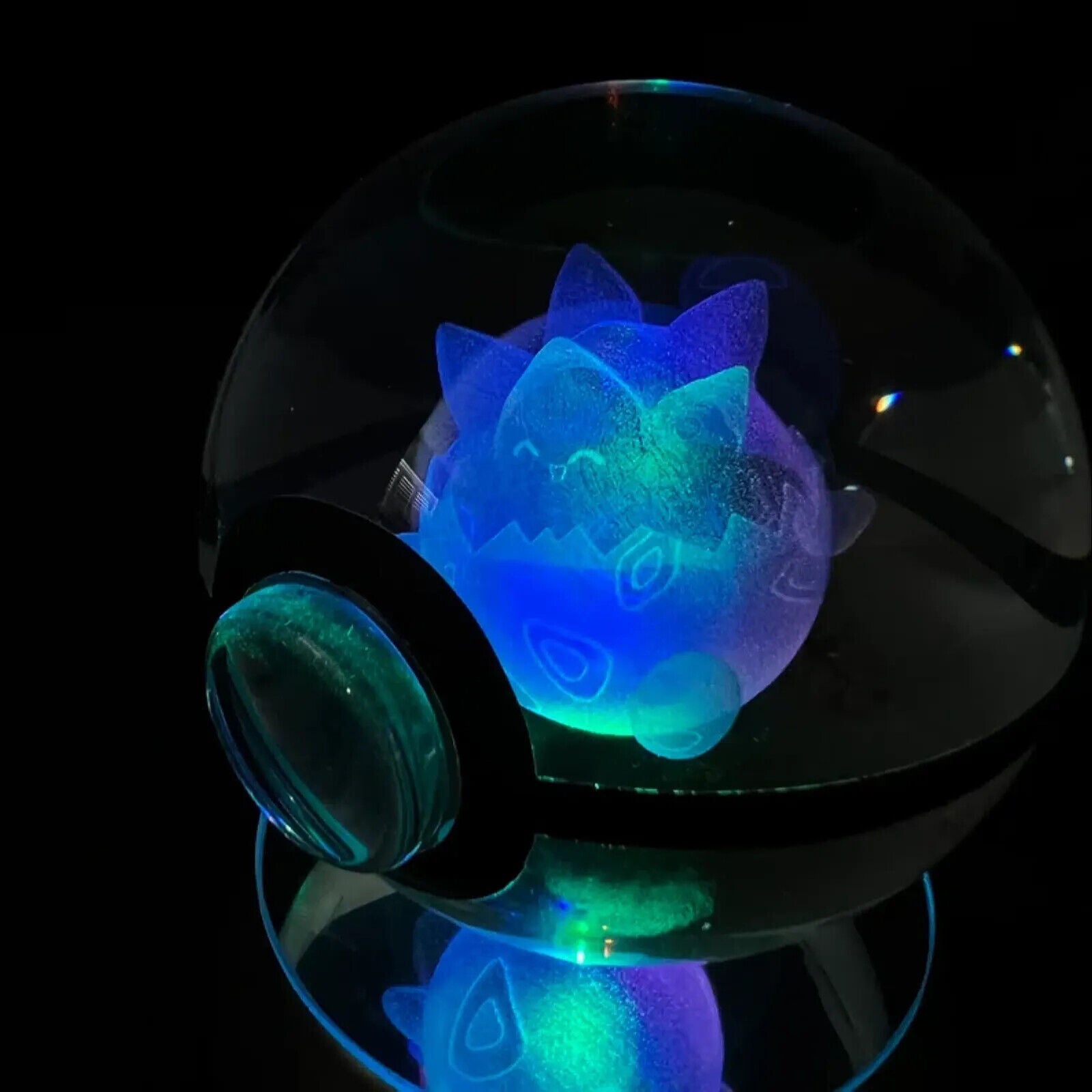 Pokemon 3D Crystal Ball Pokeball Togepi Night Light 8cm XL Size - NEXTLEVELUK