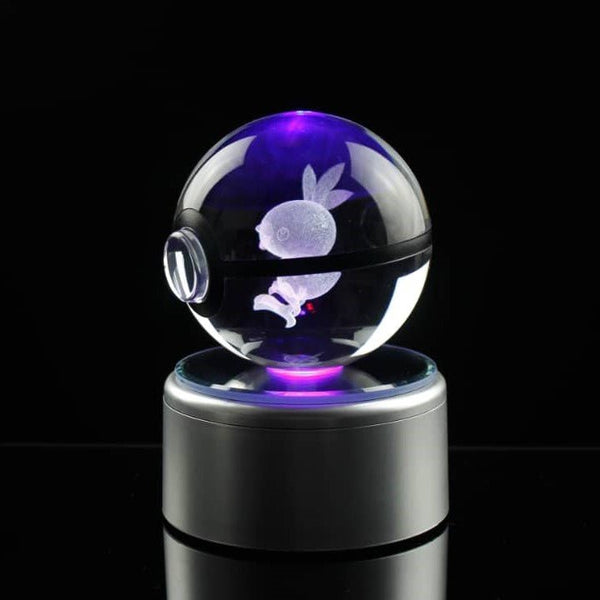 Pokemon 3D Crystal Ball Pokeball Torchic Night Light 8cm XL Size