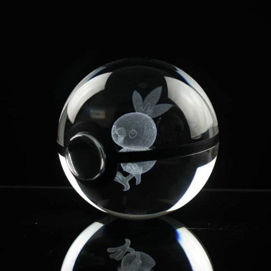 Pokemon 3D Crystal Ball Pokeball Torchic Night Light 8cm XL Size - NEXTLEVELUK
