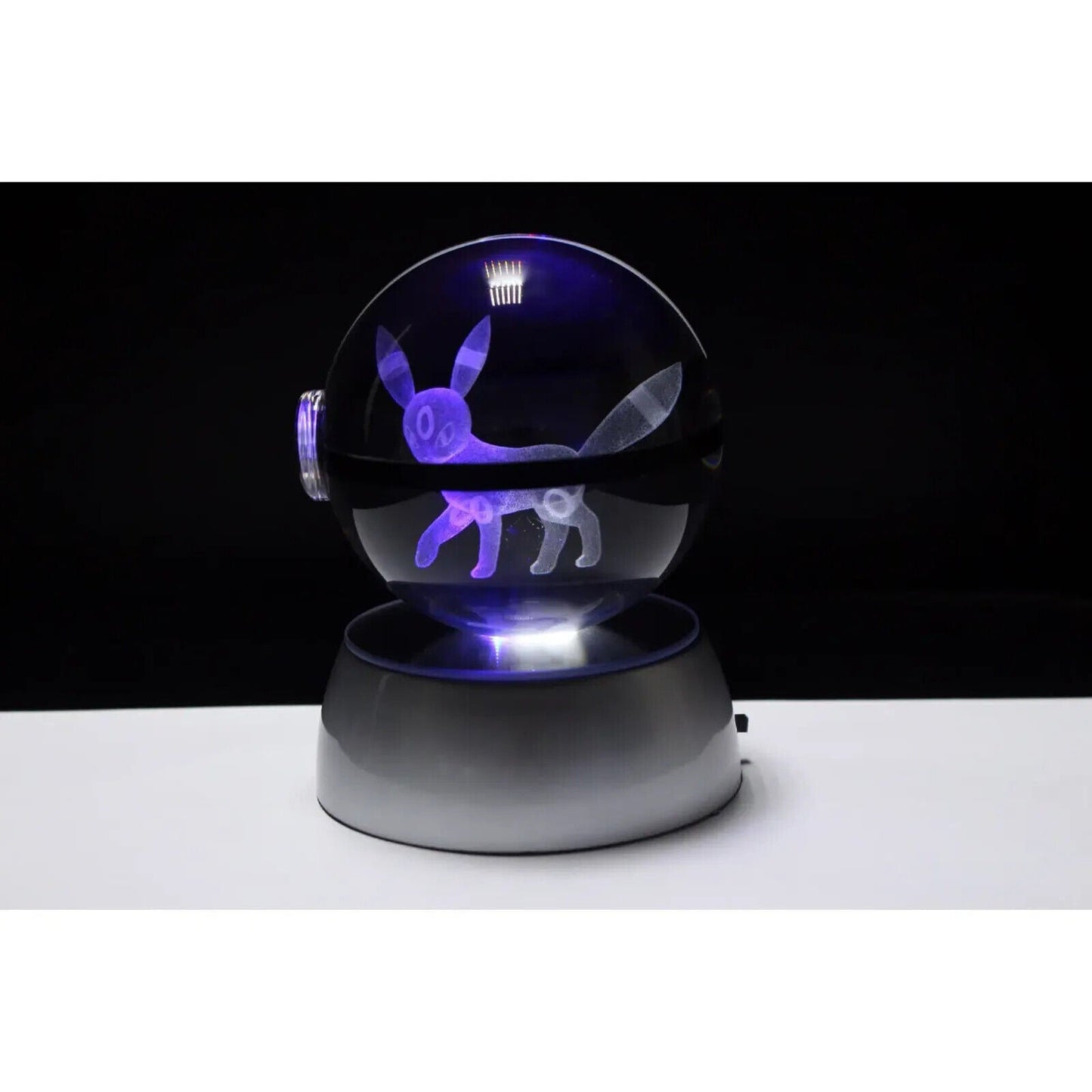 Pokemon 3D Crystal Ball Pokeball Umbreon Night Light 8cm XL Size - NEXTLEVELUK