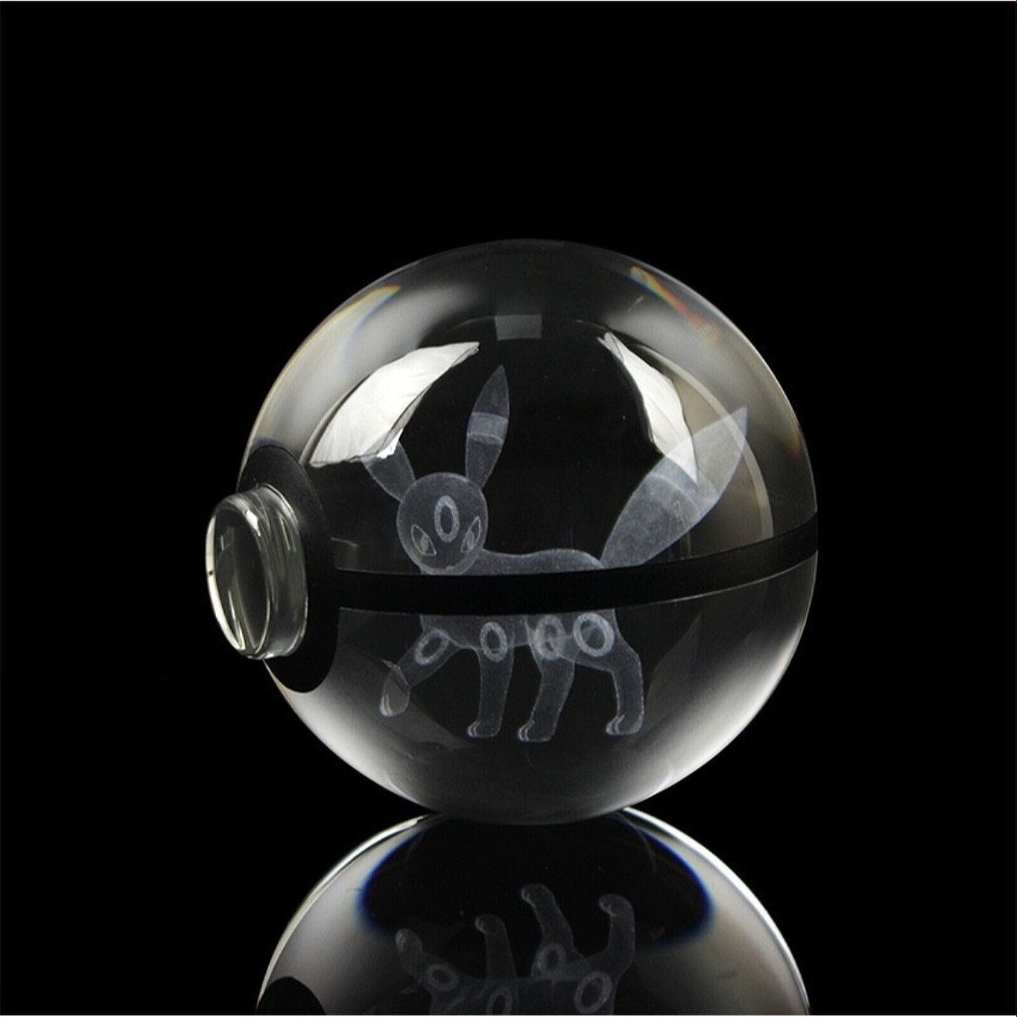 Pokemon 3D Crystal Ball Pokeball Umbreon Night Light 8cm XL Size - NEXTLEVELUK
