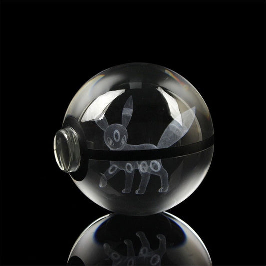 Pokemon 3D Crystal Ball Pokeball Umbreon Night Light 8cm XL Size - NEXTLEVELUK