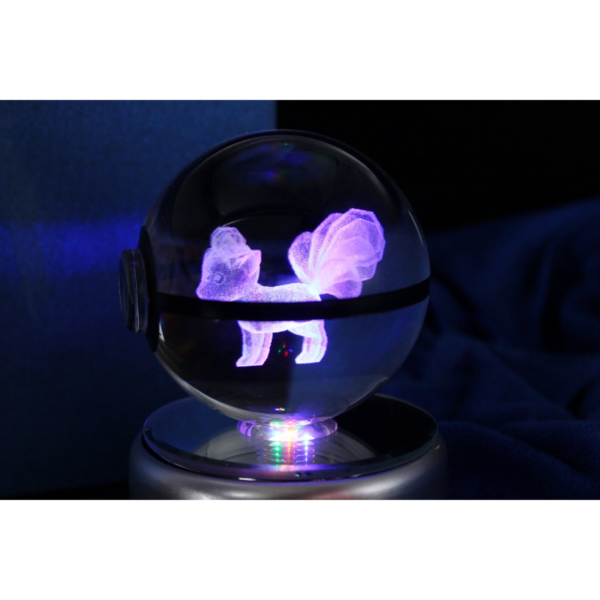 Pokemon 3D Crystal Ball Pokeball Vulpix Night Light 8cm XL Size - NEXTLEVELUK