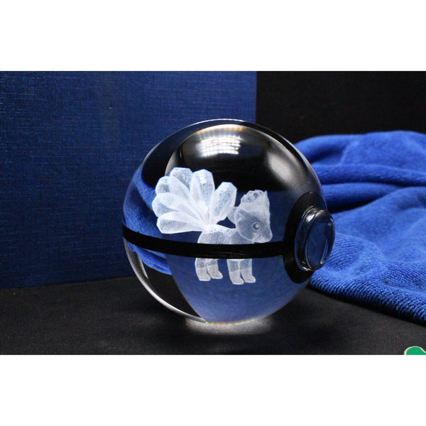 Pokemon 3D Crystal Ball Pokeball Vulpix Night Light 8cm XL Size