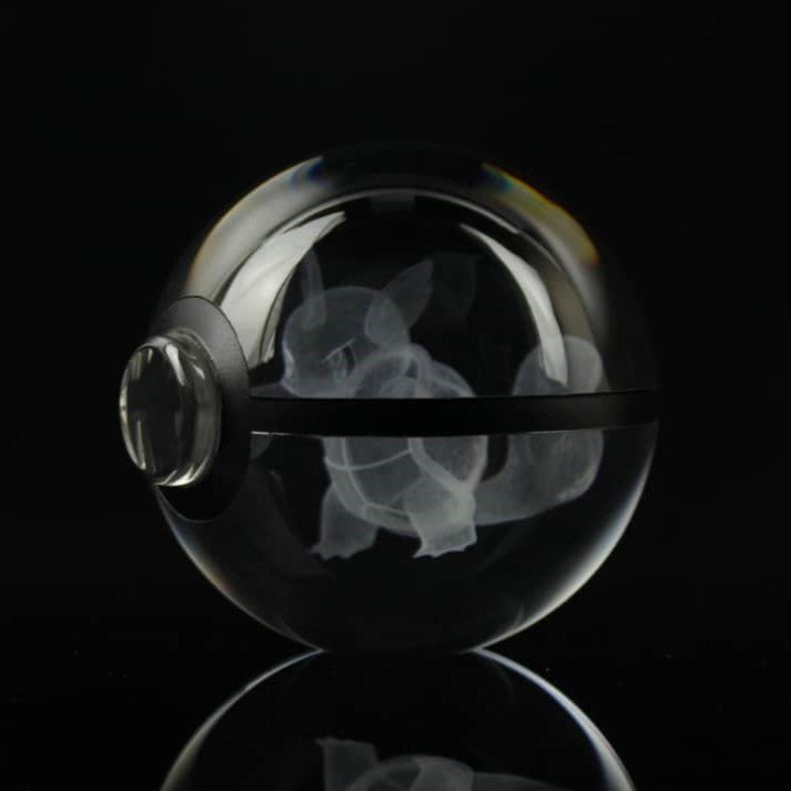 Pokemon 3D Crystal Ball Pokeball Wartortle Night Light 8cm XL Size - NEXTLEVELUK