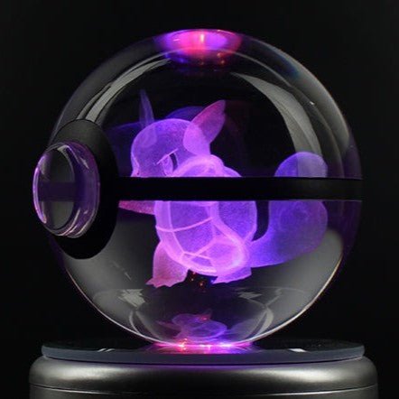 Pokemon 3D Crystal Ball Pokeball Wartortle Night Light 8cm XL Size - NEXTLEVELUK