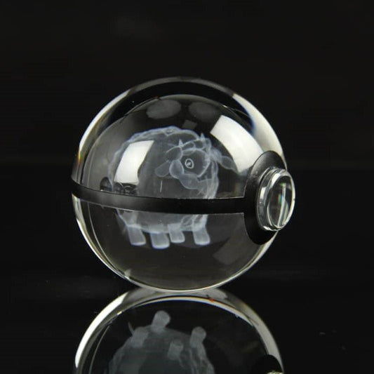Pokemon 3D Crystal Ball Pokeball Wooloo Night Light 8cm XL Size - NEXTLEVELUK