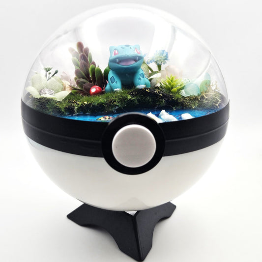 Pokemon Ball Bulbasaur Crystal Terrarium Lake White Poke Ball Handmade - NEXTLEVELUK