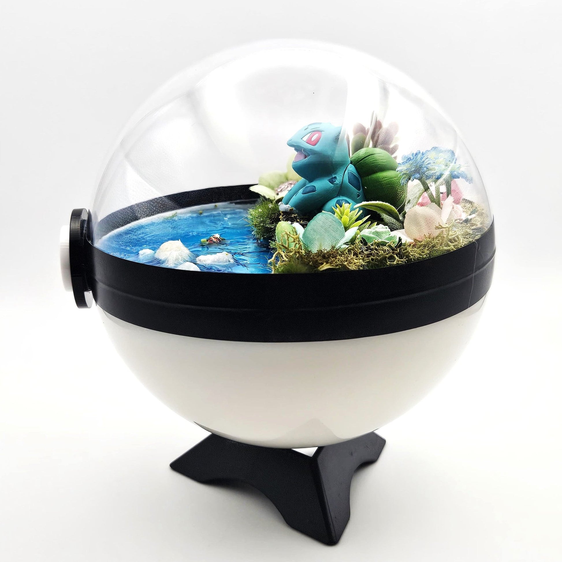 Pokemon Ball Bulbasaur Crystal Terrarium Lake White Poke Ball Handmade - NEXTLEVELUK