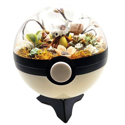 Pokemon Cubone Crystal Terrarium Plains White Poke Ball Handmade - NEXTLEVELUK