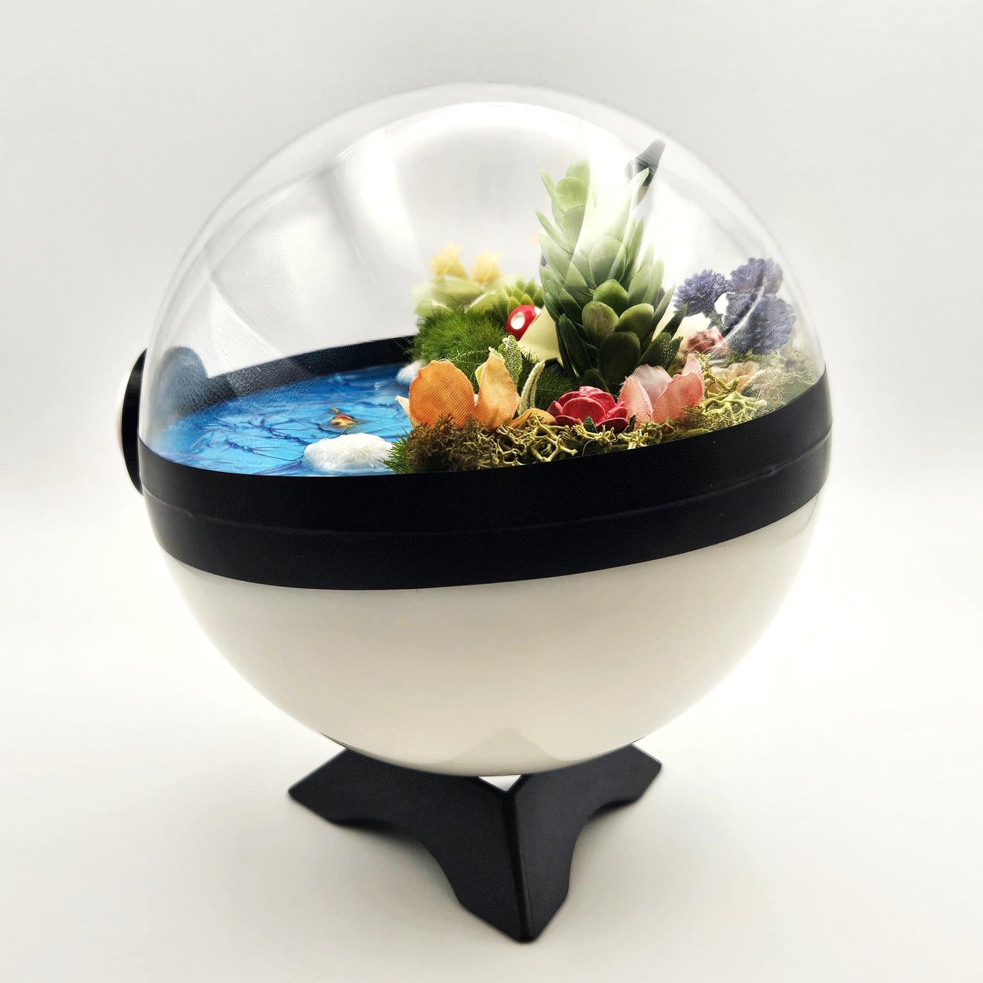 Pokemon Mimikyu Crystal Terrarium Lake White Poke Ball Handmade - NEXTLEVELUK