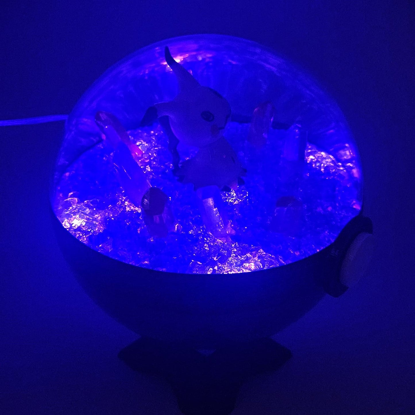 Pokemon Mimikyu Light Up LED Crystal Terrarium Purple/Purple Poke Ball Handmade - NEXTLEVELUK