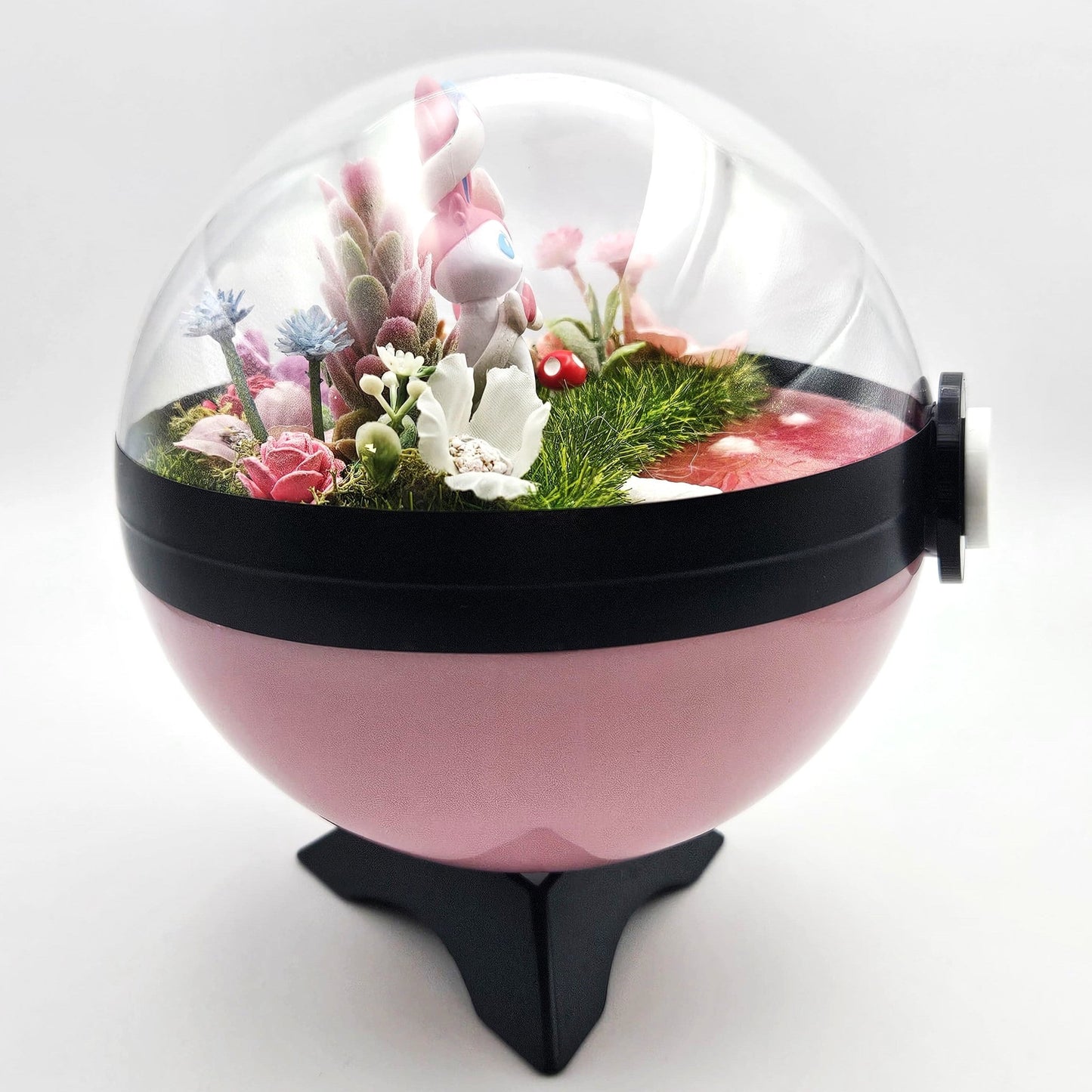 Pokemon Sylveon Crystal Terrarium Lake Pink Poke Ball Handmade - NEXTLEVELUK