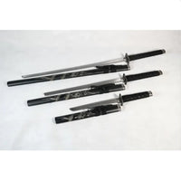 Dragon Black Matte 440 Steel Samurai Sword Katana Set of 3