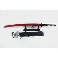 Shogun’s Red Rage Katana with 1095 Clay Tempered Makuri Lamination Metal Sword