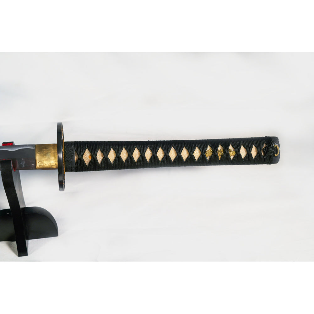 Shogun’s Red Rage Katana with 1095 Clay Tempered Makuri Lamination Metal Handforged Sword