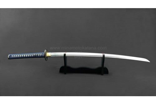 Deluxe Warrior's Rage (Blue) Hand Forged In Clay Tempered 1060 Metal Katana