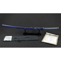 Deluxe Warrior's Rage (Blue) Hand Forged In Clay Tempered 1060 Metal Katana