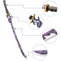 Genshin Impact Ei Raiden Shogun's Musou Isshin Wooden Cosplay Sword DAMAGED