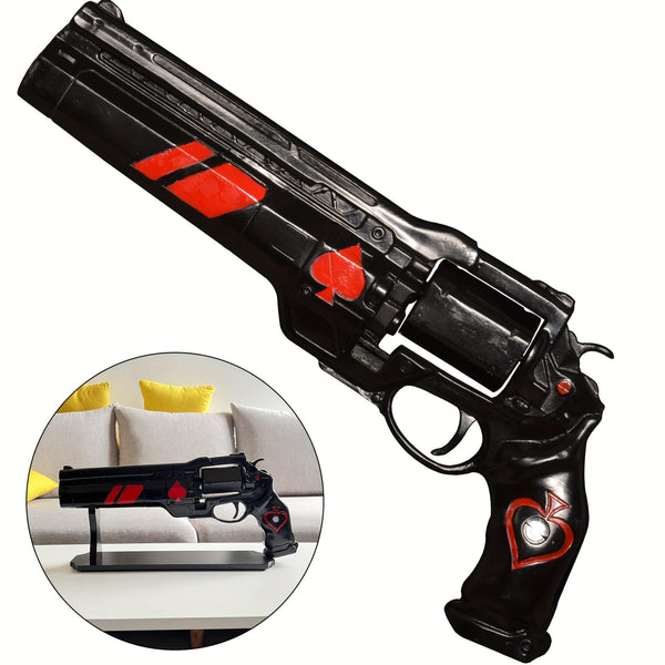 Ace of Spades Red Resin Gun Replica with Stand