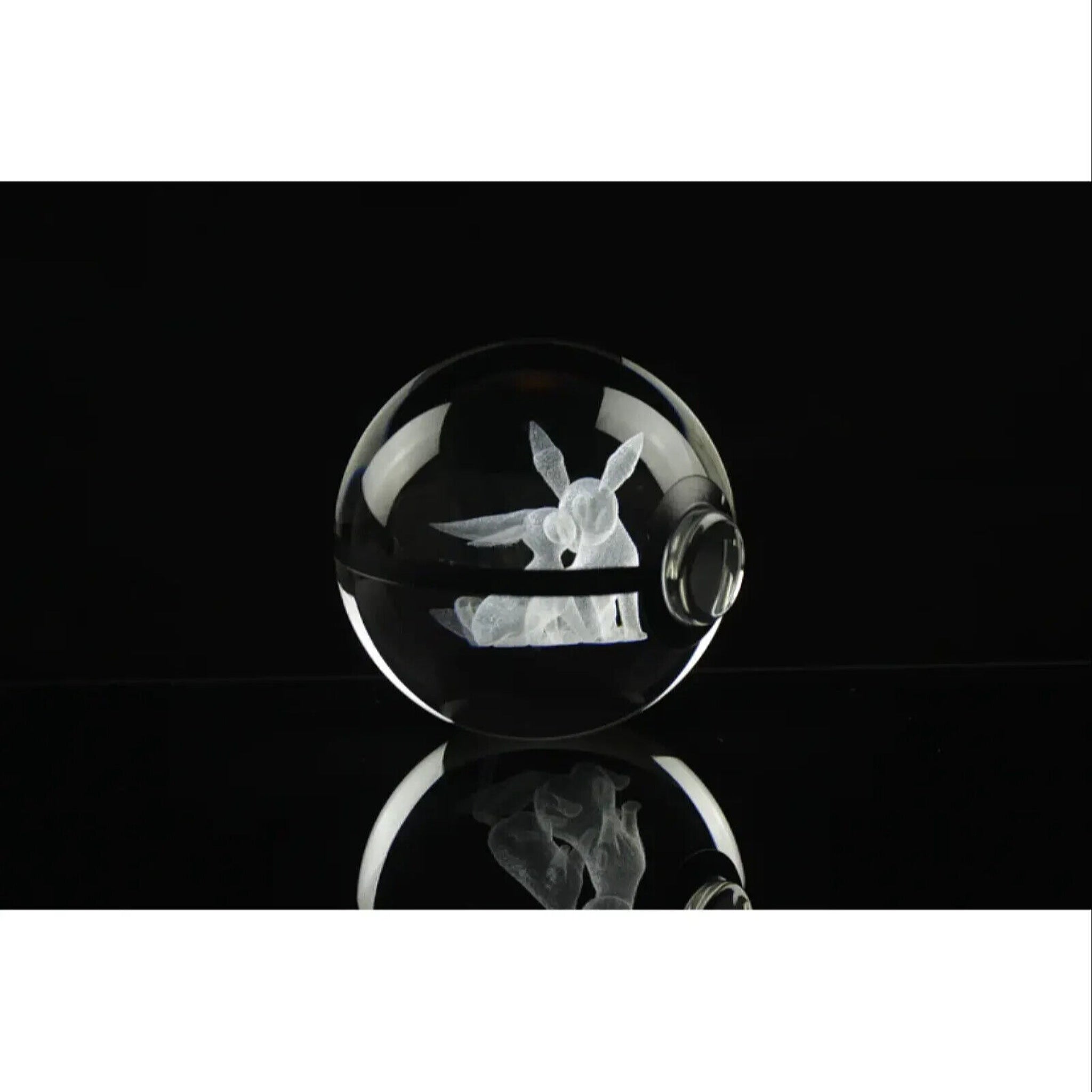Umbreon and Espeon Pokemon Glass Crystal Pokeball 16 with Light-Up LED Base Ornament 80mm XL Size