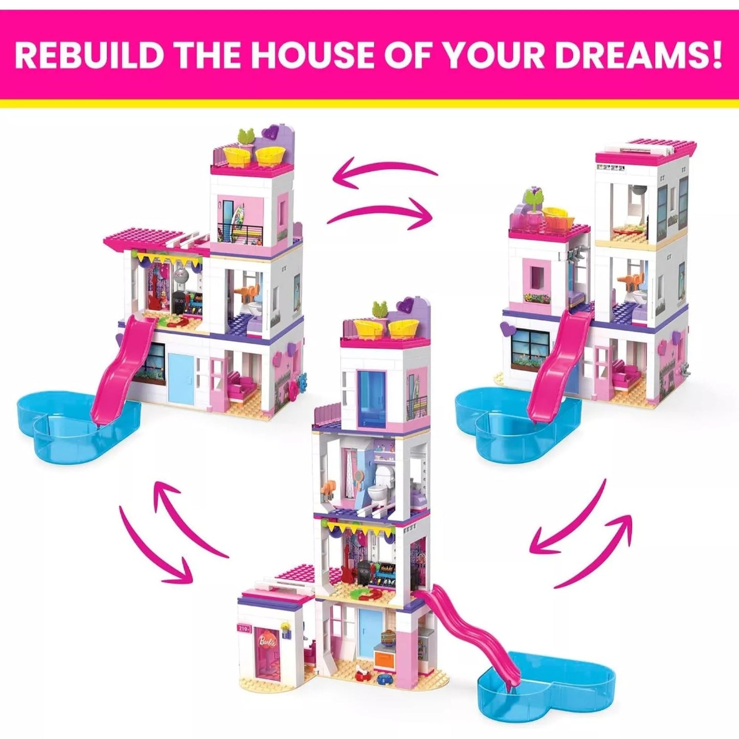 Mega Barbie Colour Reveal Dreamhouse Building Set