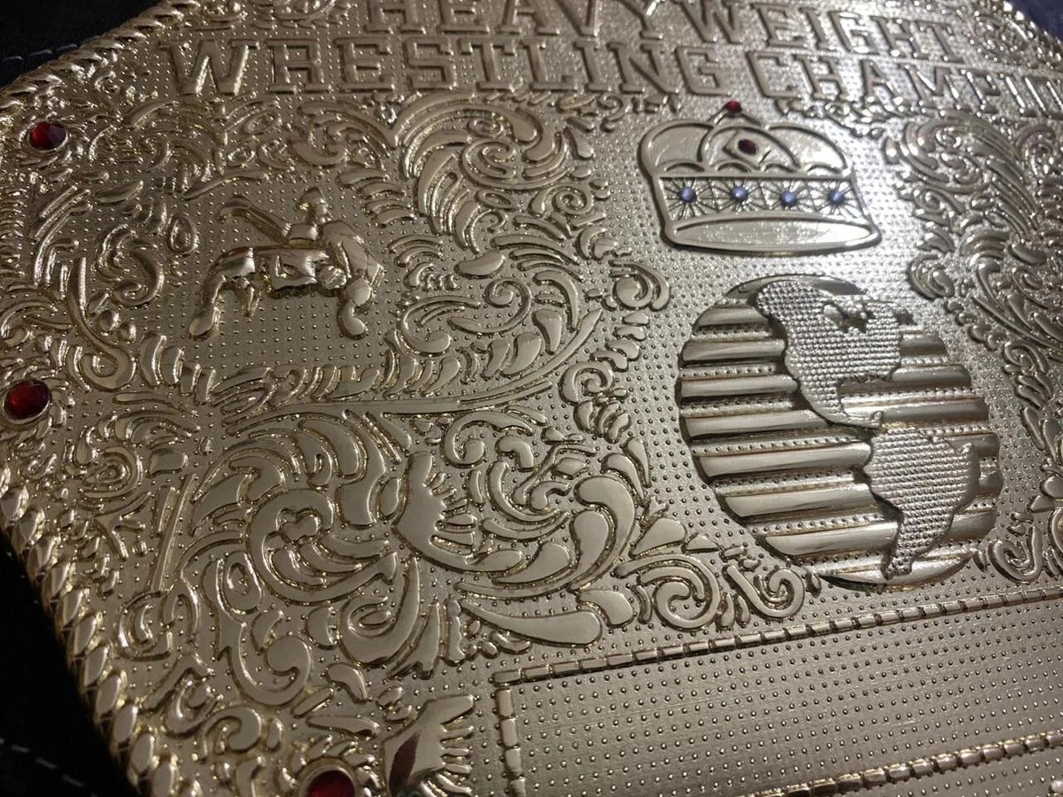 WWE Big Gold Heavyweight Championship Replica Title Wrestling Belt Triple H 6MM Diecast Plate