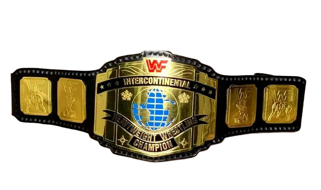 WWE Black Intercontinental Championship Replica Wrestling Title Belt 4MM Brass Plate