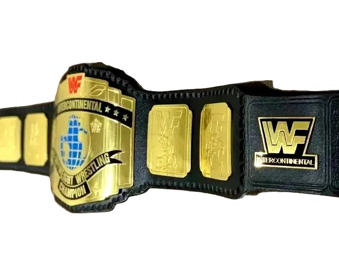 WWE Black Intercontinental Championship Replica Wrestling Title Belt 4MM Brass Plate