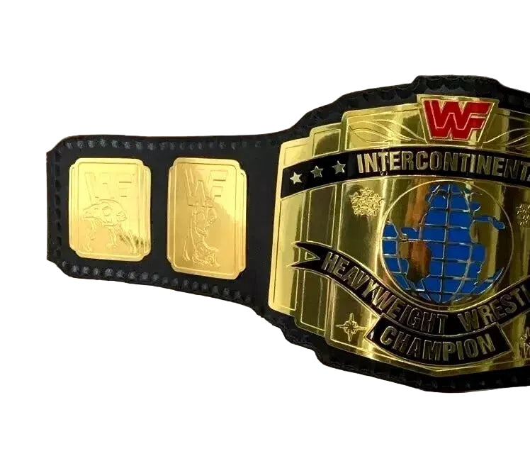 WWE Black Intercontinental Championship Replica Wrestling Title Belt 4MM Brass Plate