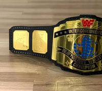 WWE Black Intercontinental Championship Replica Wrestling Title Belt 4MM Brass Plate
