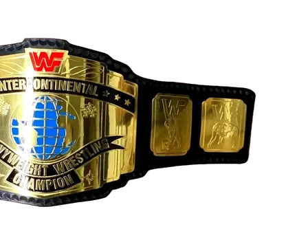 WWE Black Intercontinental Championship Replica Wrestling Title Belt 4MM Brass Plate