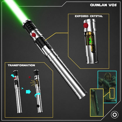 Star Wars Jedi Master Quinlan Vos Spinning Kyber Crystal Combat Lightsaber