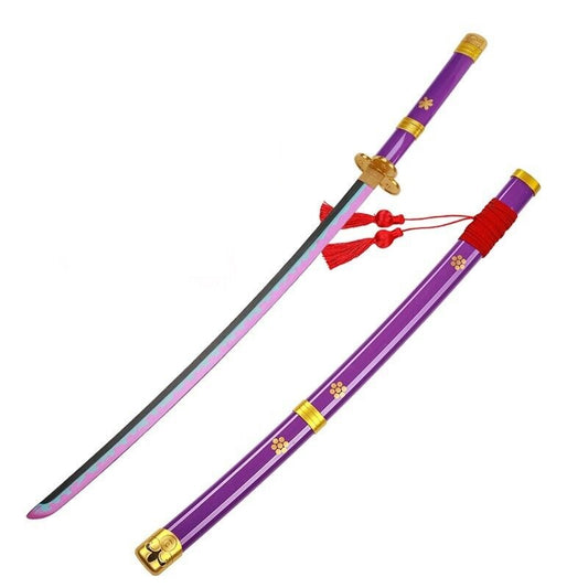 One Piece Sword Roronoa Zoro Enma Purple Katana Wooden Cosplay Sword