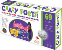 Crazy Forts Glow in the Dark, 69 pieces, Fort Building Kit for Kids DAMAGED BOX