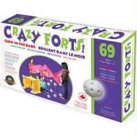 Crazy Forts Glow in the Dark, 69 pieces, Fort Building Kit for Kids DAMAGED BOX