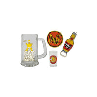 Simpsons Men's Beer Gift Set: Beer Glass, Shot Glass, Coaster, Opener EX DISPLAY