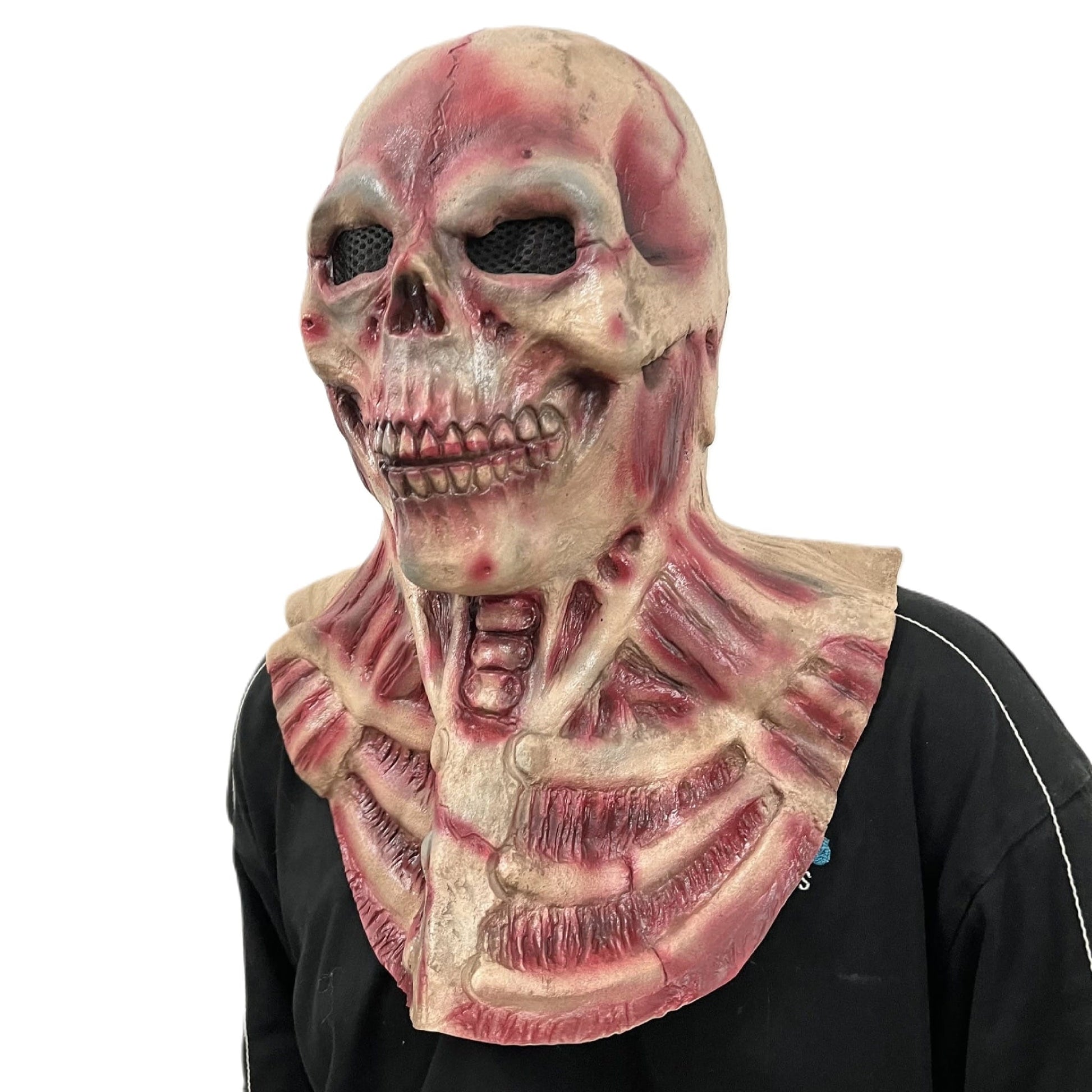 Skeleton Flesh Latex Mask Halloween Cosplay Fancy Dress Horror - NEXTLEVELUK