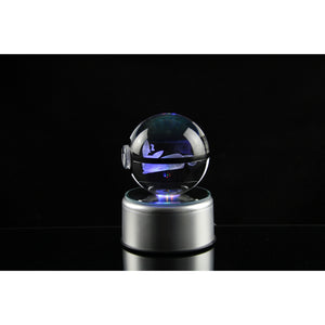 Sleep Umbreon Pokemon Glass Crystal Pokeball 52 with Light-Up LED Base Ornament 80mm XL Size