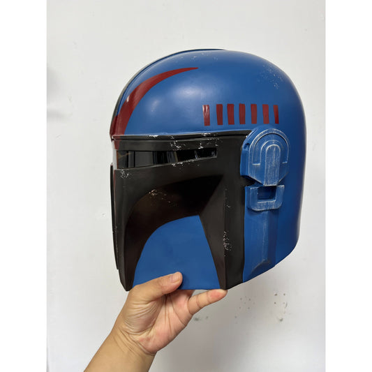 Star Wars Blue Mandalorian Commmander Trooper PVC Helmet - NEXTLEVELUK