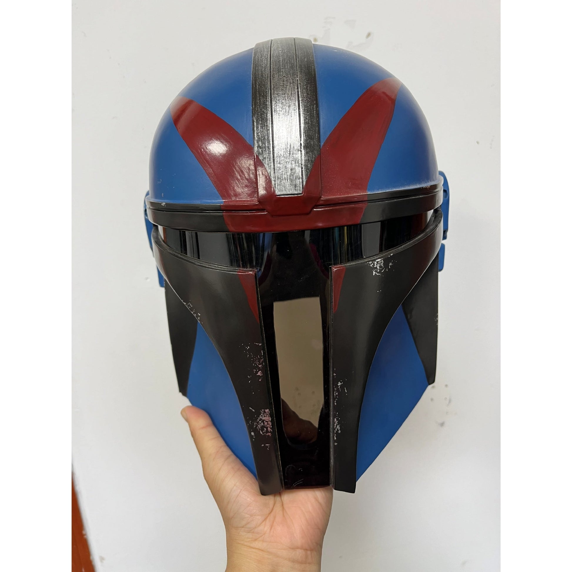 Star Wars Blue Mandalorian Commmander Trooper PVC Helmet - NEXTLEVELUK