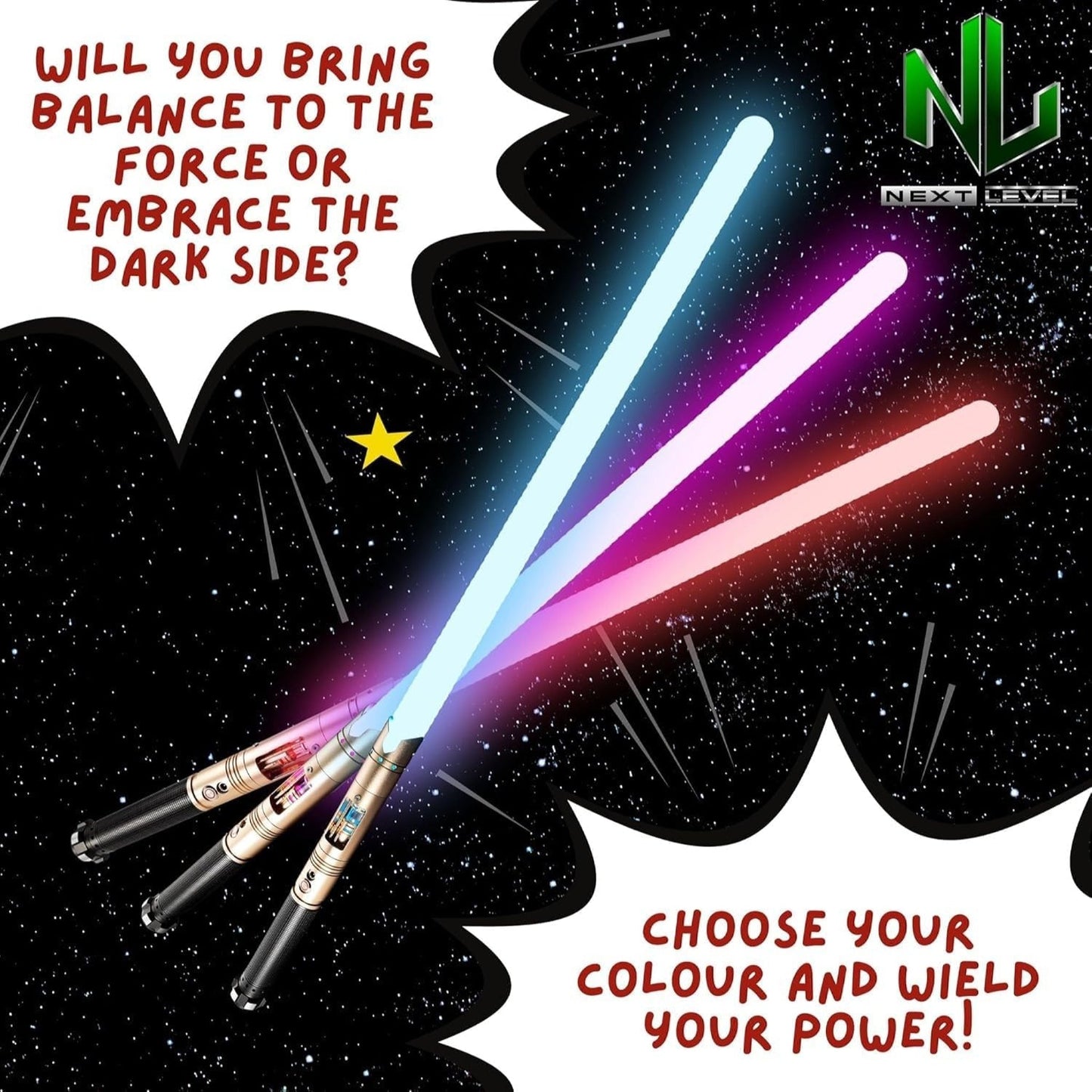 Star Wars Lightsaber RGB Smoothswing Kylo Ren Cosplay 180B - NEXTLEVELUK