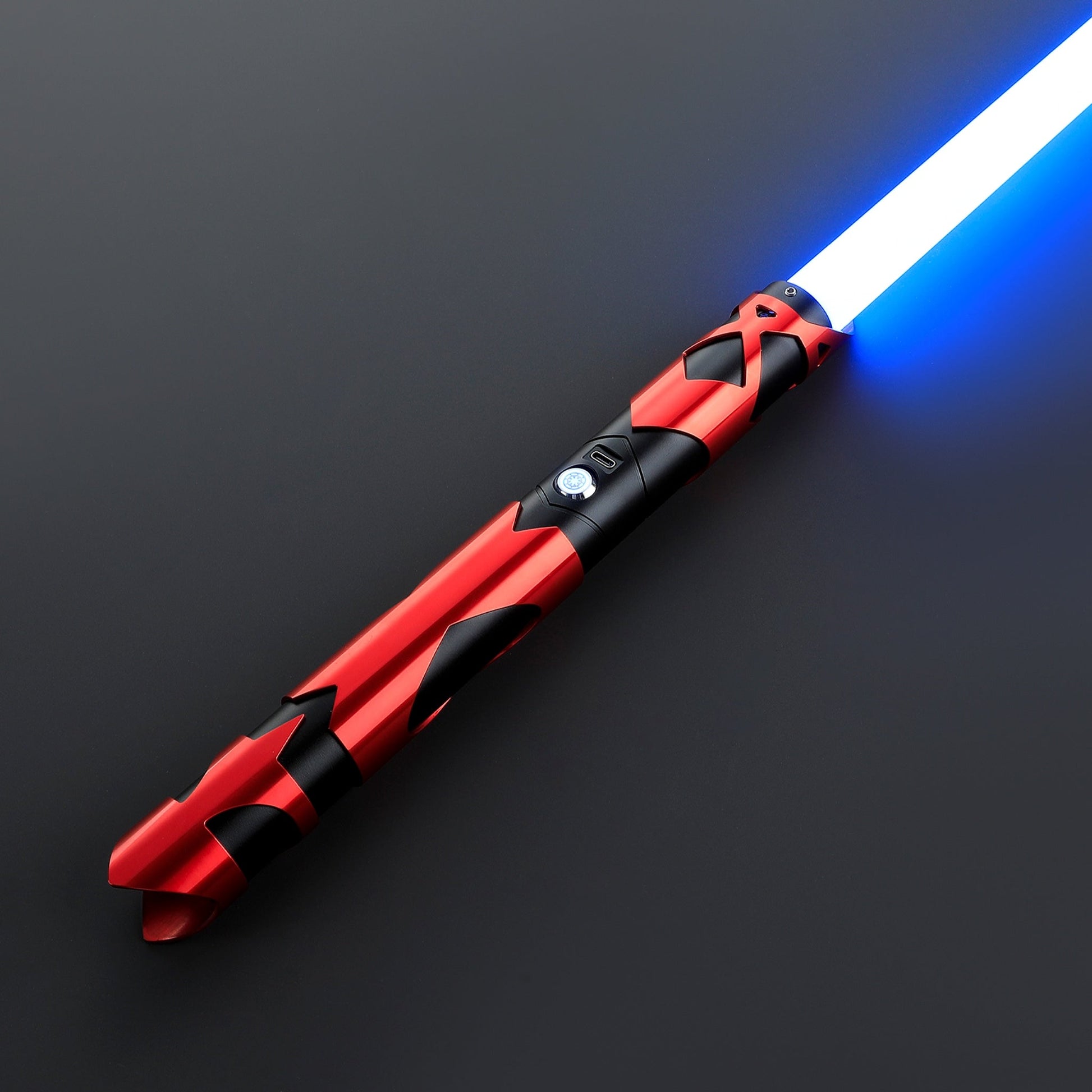Star Wars No. 162 Red Baselit Combat Lightsaber RGB USB - C Chargable - NEXTLEVELUK